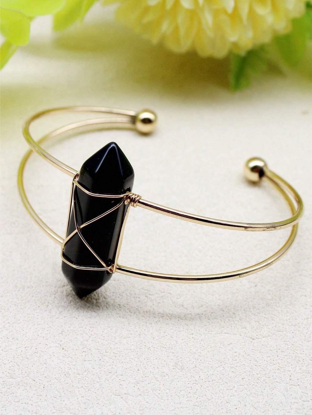 The Hexagonal Obsidian Bangle
