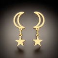 Moon & Star Drop Earrings