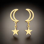 Moon & Star Drop Earrings