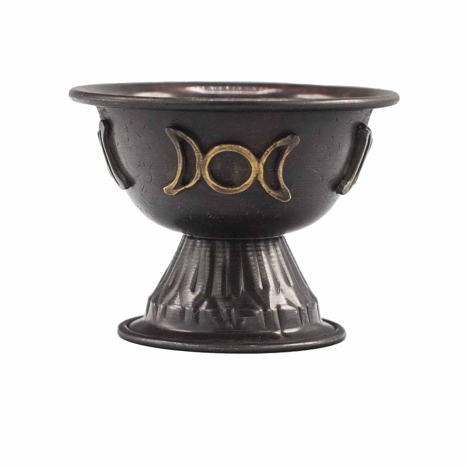 Antique Copper Ritual Chalice Triple Moon