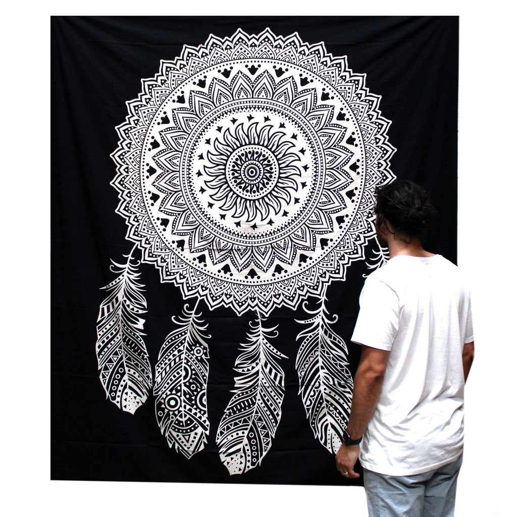 Double Cotton Bedspread + Wall Hanging - Dreamcatcher