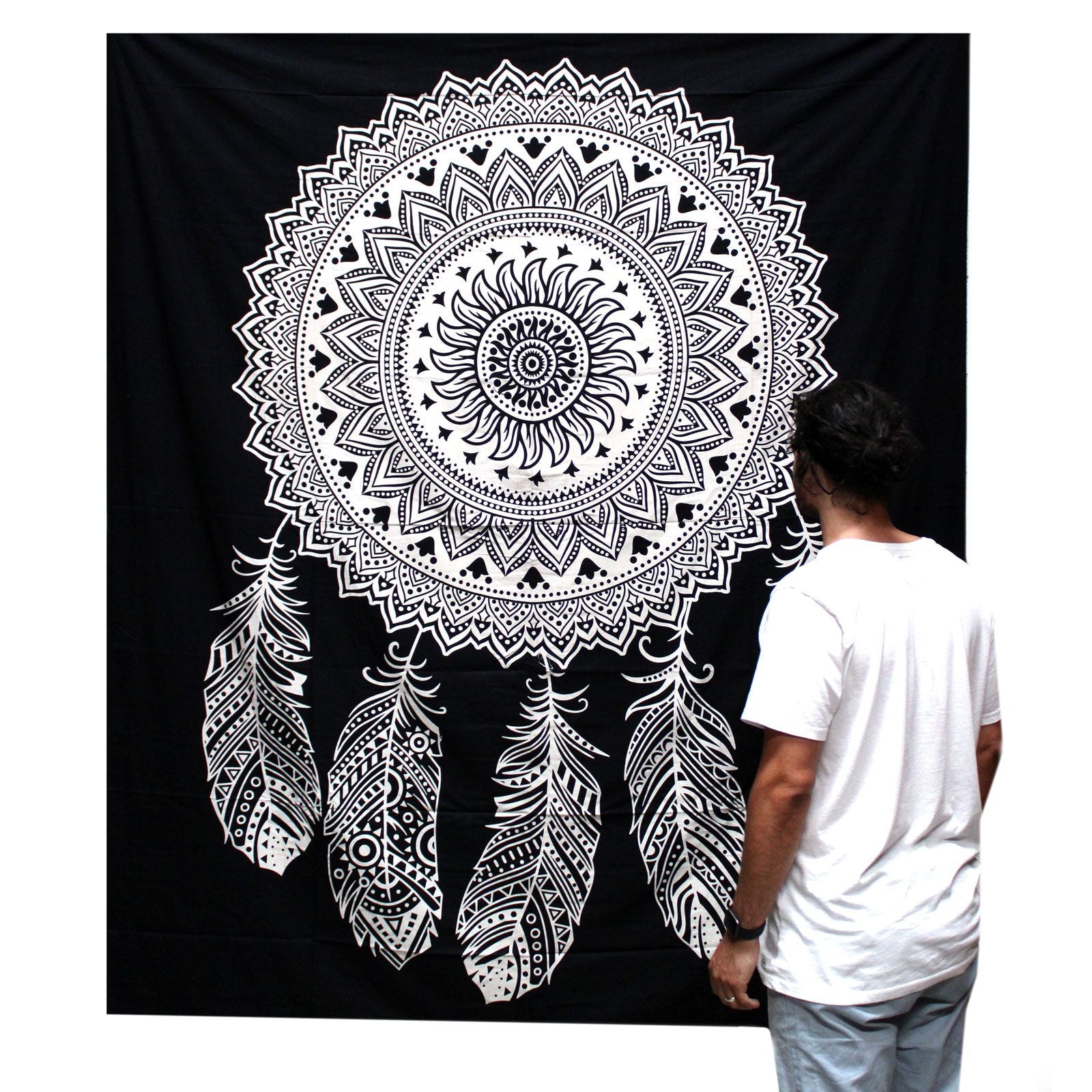 Double Cotton Bedspread + Wall Hanging - Dreamcatcher