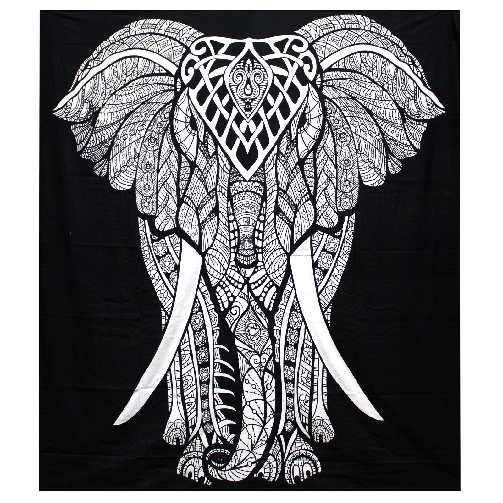 Double Cotton Bedspread + Wall Hanging - Elephant